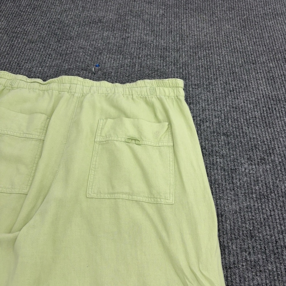 Pilcro Pants Womens L Green Linen Viscose Cargo Wide Leg Drawstring Boho Casual - Picture 7 of 8